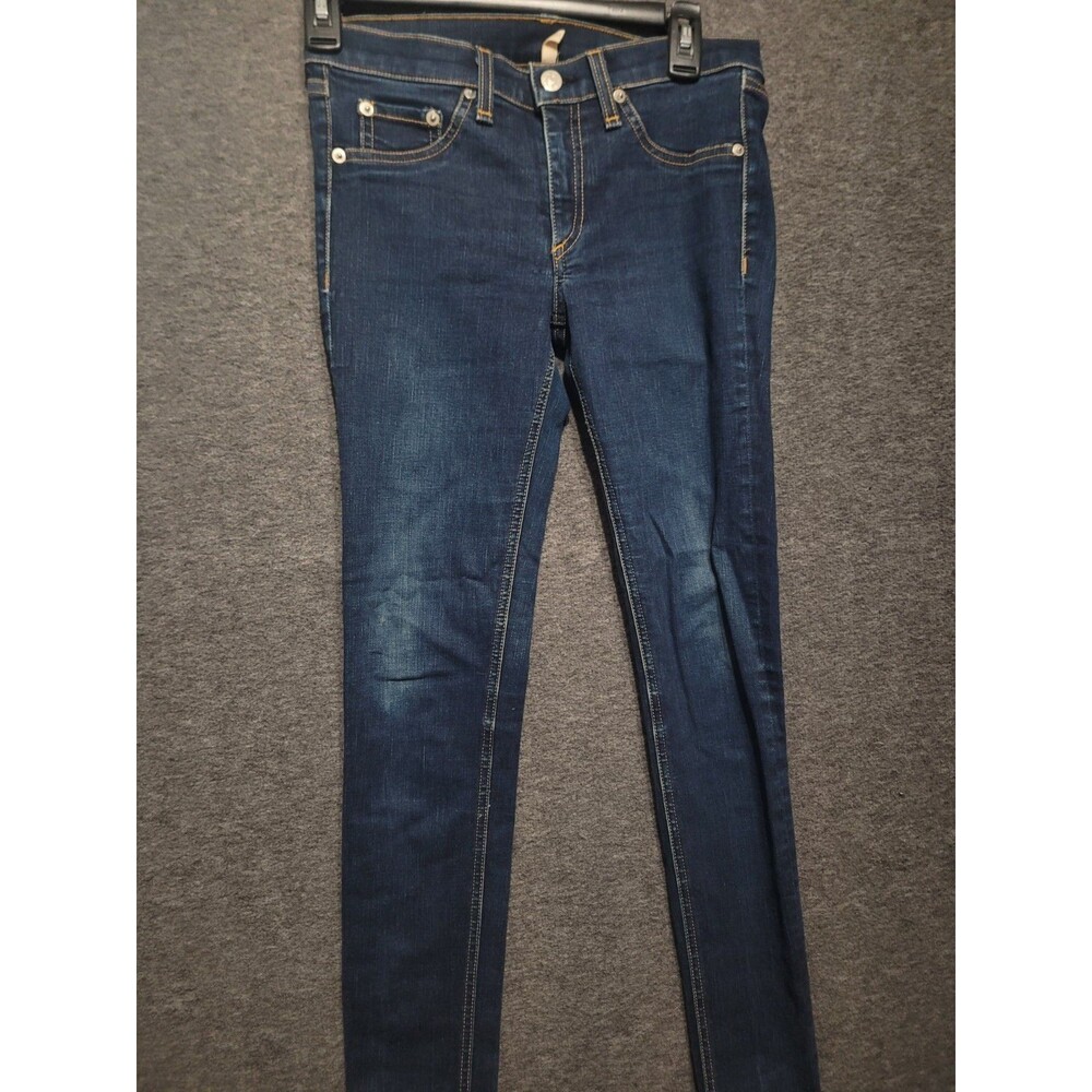 Rag & bone jean 27 legging skinny denim jeans stretch pockets zip indigo